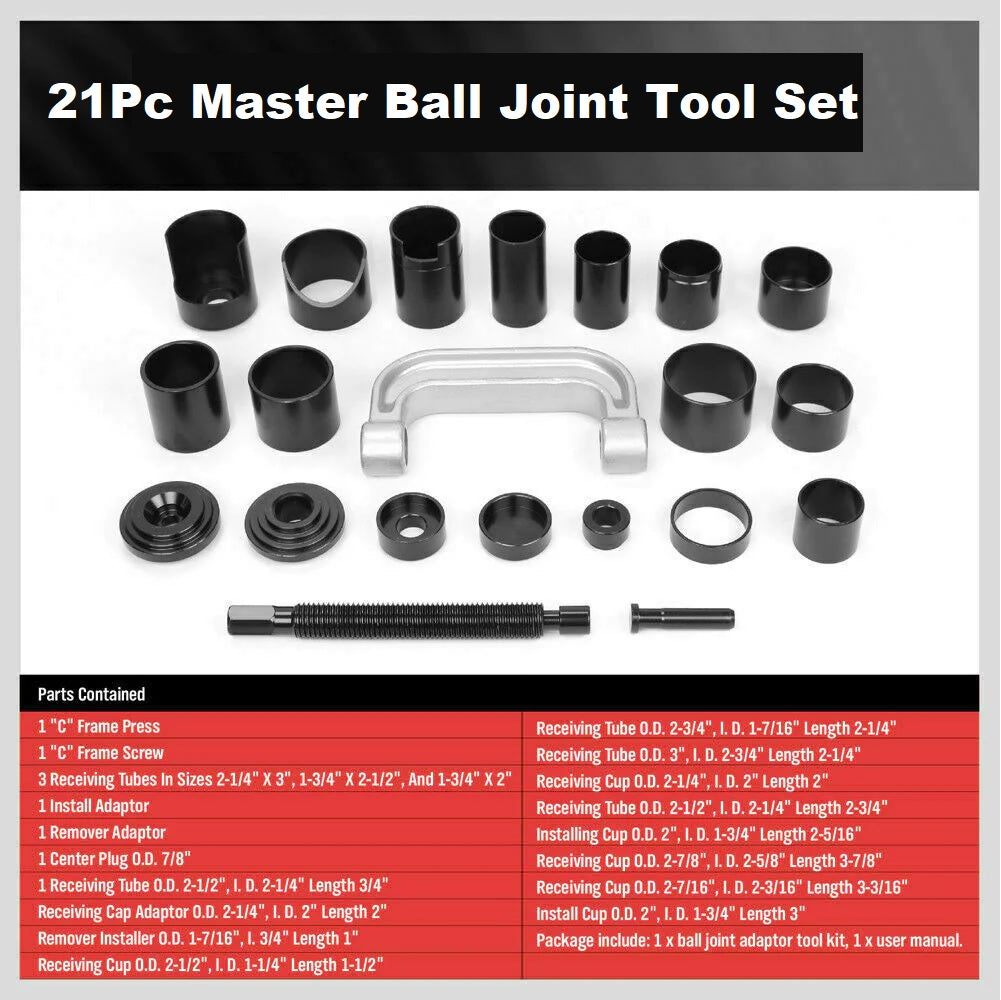 Comprehensive 4-in-1 Ball Joint Separator Kit - 21 Piece