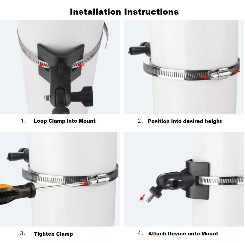 Downpipe Mount for CCTV Cameras - White