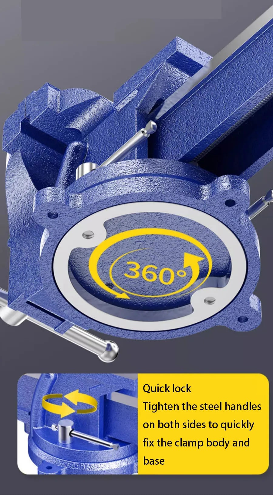 200mm Cast Iron Swiveling Bench Vice