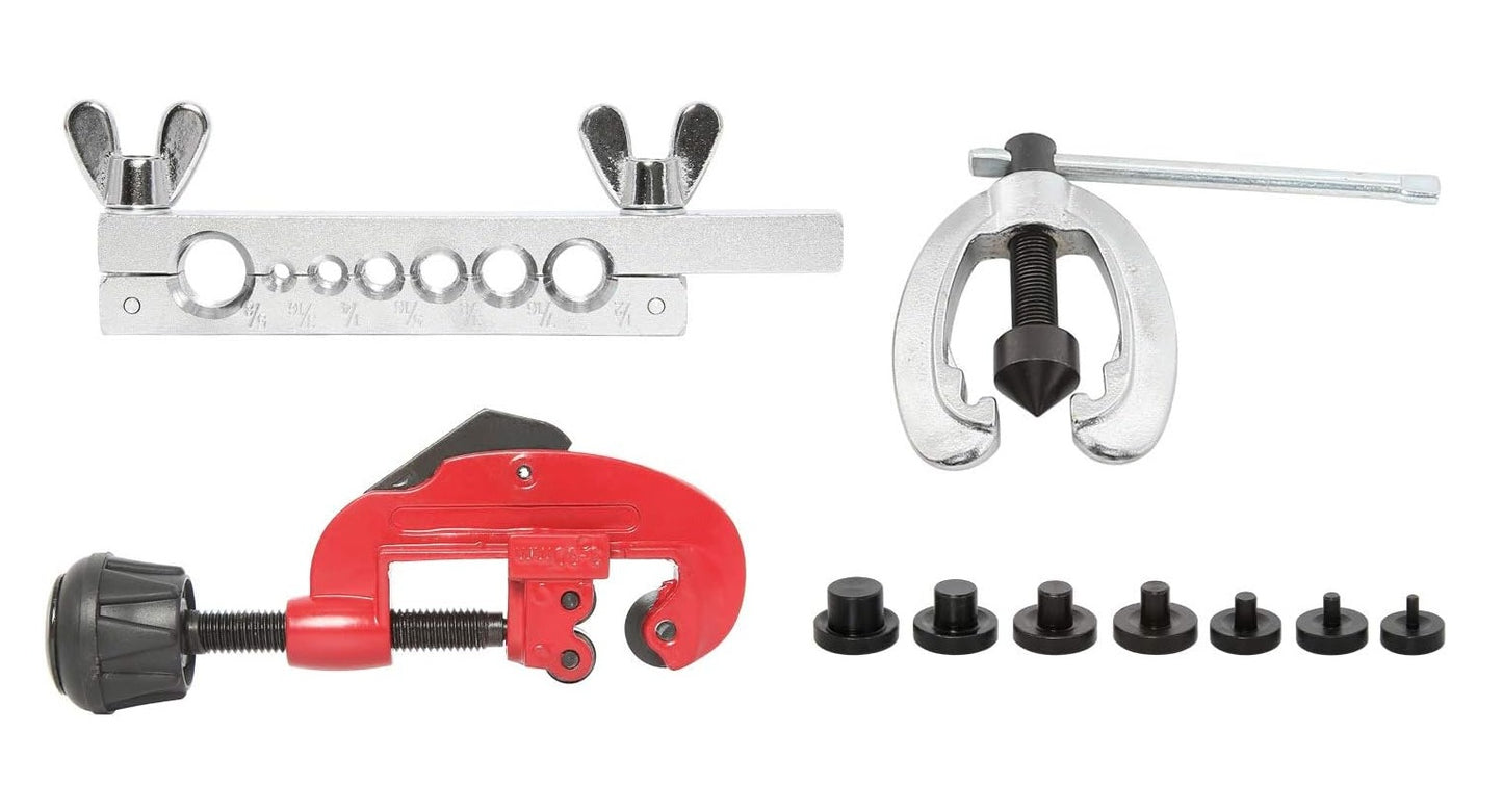 Tube Double Flaring Tool Kit - 10 Piece