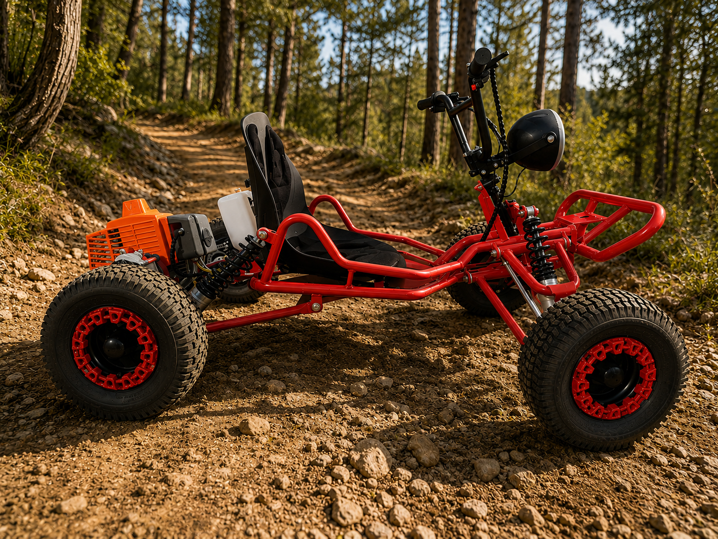 63cc 2-Stroke Off Road Go Kart - Red