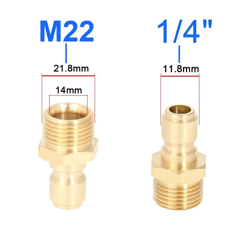 Pressure Washer Fitting Adapter Set M22 - 1/4 Inch Quick Connect
