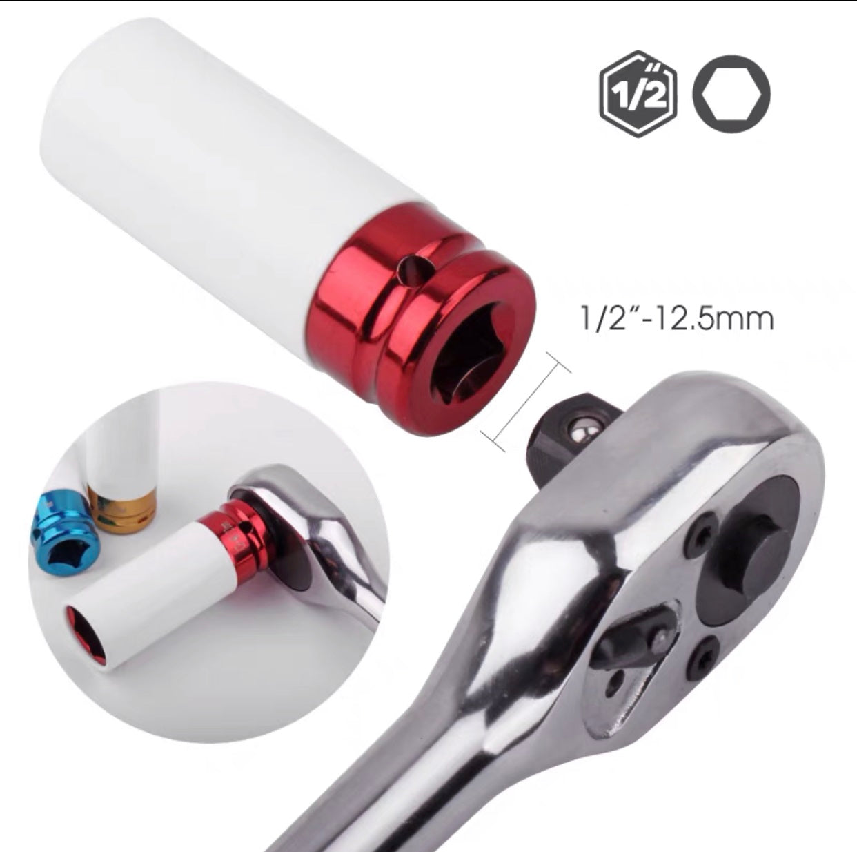 15mm Thin Wall Impact Wheel Socket 1/2 Inch Drive