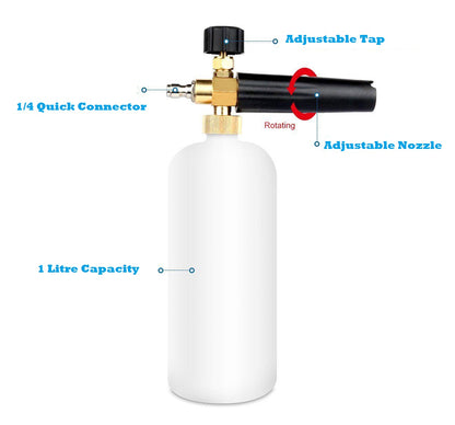 Foam Cannon Pressure Washer Attachment 1/4 Inch Quick Connect