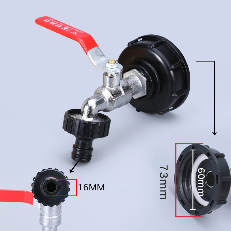 Alloy IBC Garden Hose Tank Adapter with On/Off Valve