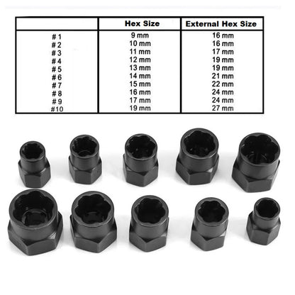 3/8 Inch Drive 11 Piece Twist Socket Set