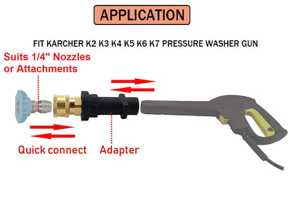 Karcher Pressure Washer Adapter K2 - K7 to 1/4 Inch Quick Connect