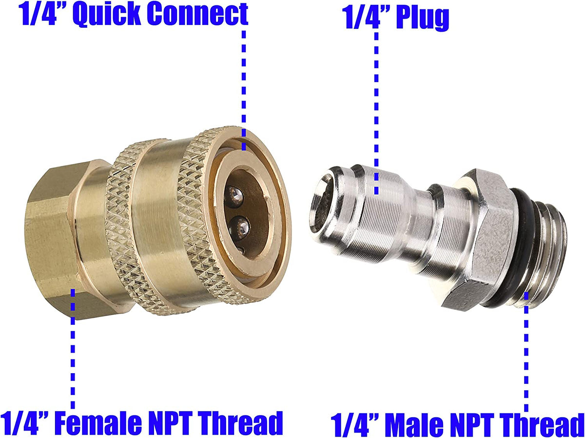 1/4 Inch - 1/4 Inch Quick Connect Pressure Washer Fitting