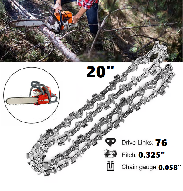 20" 0.325" Pitch 0.058" Gauge 76 Link Chainsaw Chain