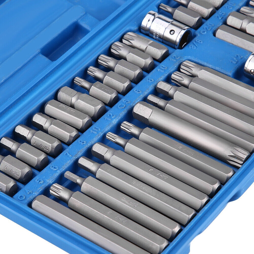 40 Piece 1/2 & 3/8 Inch Torx Bit Set