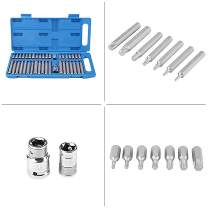 40 Piece 1/2 & 3/8 Inch Torx Bit Set