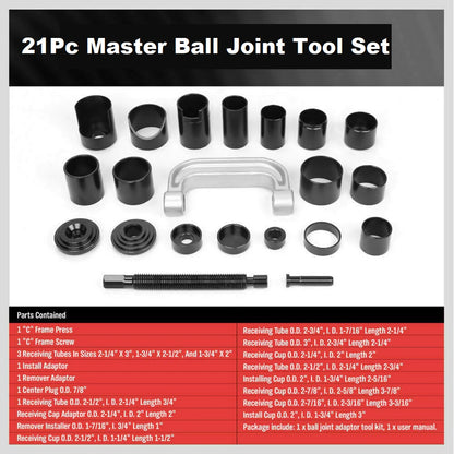 Comprehensive 4-in-1 Ball Joint Separator Kit - 21 Piece