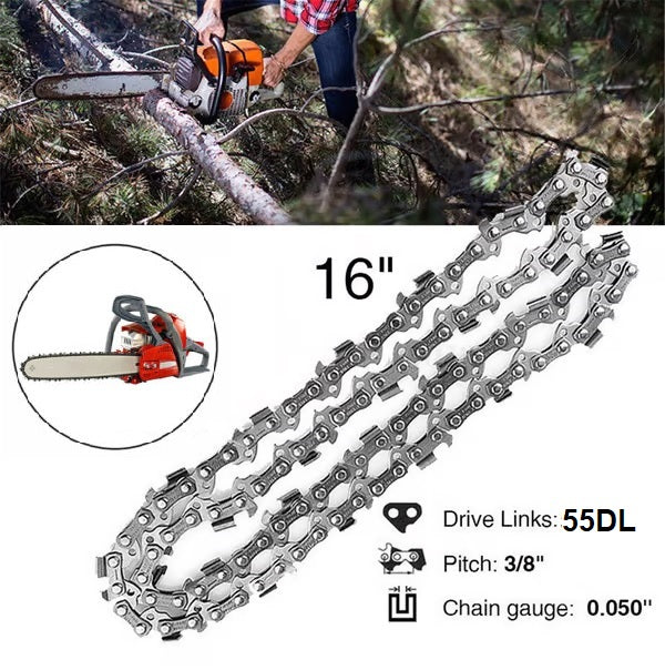 16" 3/8" Pitch 0.050" Gauge 55 Link Chainsaw Chain
