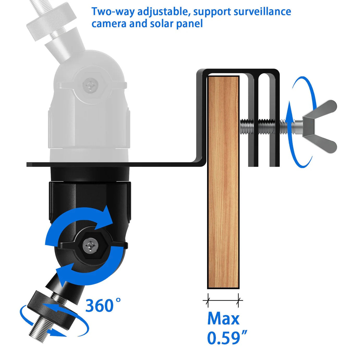 Gutter Mount for CCTV Cameras - Black