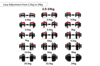 Adjustable Multi-Weight Dumbbell 24kg