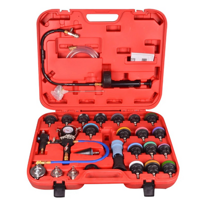 Universal Radiator Cooling System Tester and Refill Kit - 30 Piece