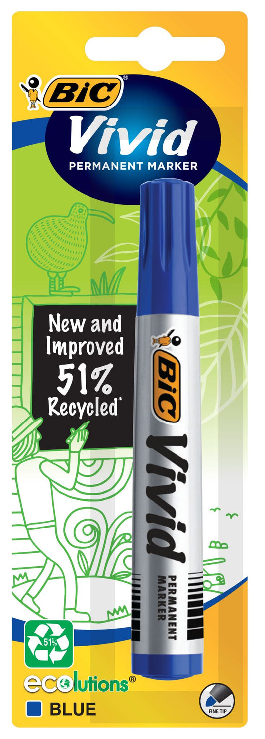 BIC Ecolutions Vivid Permanent Marker Blue Bullet Tip