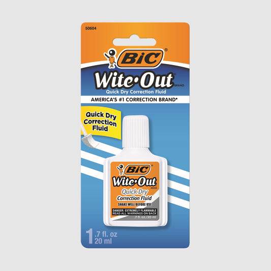 BiC Correction Fluid Wite Out Quick Dry White