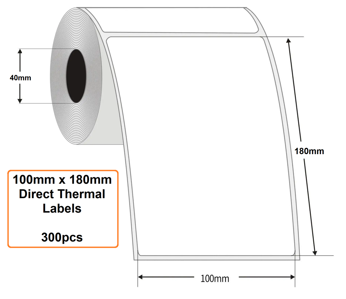 Direct Thermal Labels 180 x 100mm - 350 Labels