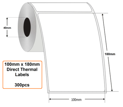 Direct Thermal Labels 180 x 100mm - 350 Labels