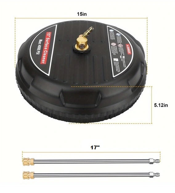 15 Inch 4000 PSI Pressure Washer Surface Cleaner Attachment