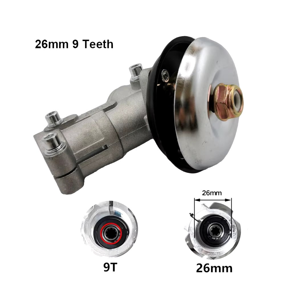 Line Trimmer and Brush Cutter Gear Head 9 Teeth 26mm Shaft