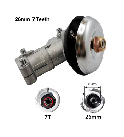 Line Trimmer and Brush Cutter Gear Head 7 Teeth 26mm Shaft