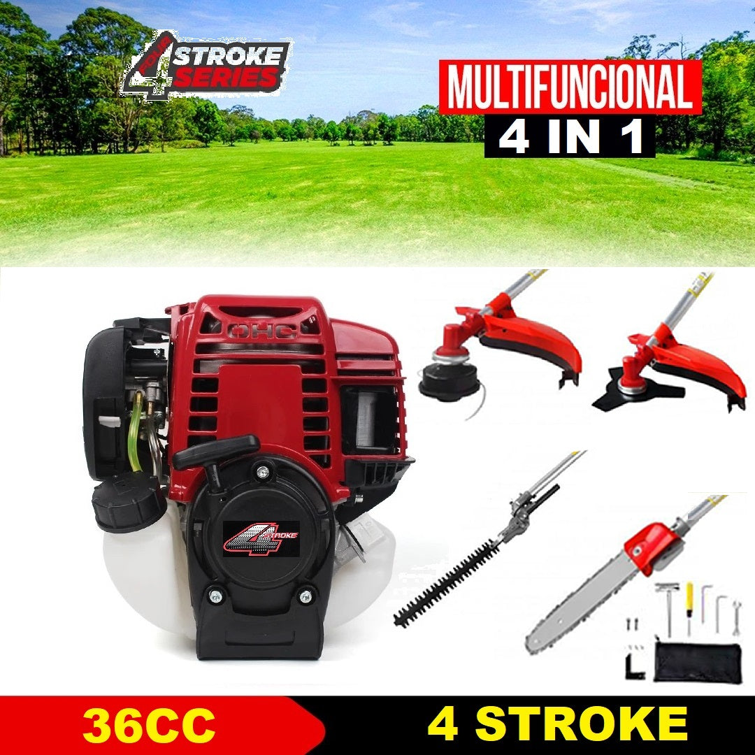 36cc 4-Stroke Engine - Petrol Line Trimmer 4-in-1 Multitool