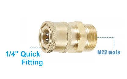 Pressure Washer Fitting Adapter M22 - 1/4 Inch Quick Connect