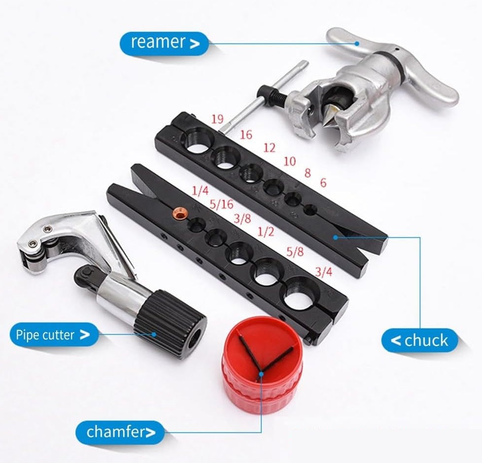 Metric and Imperial Tube Eccentric Flaring Tool Kit - 5 Piece