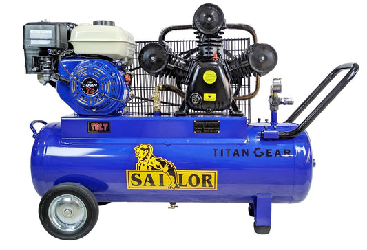 Titan Gear 70L 4-Stroke Engine Petrol Air Compressor