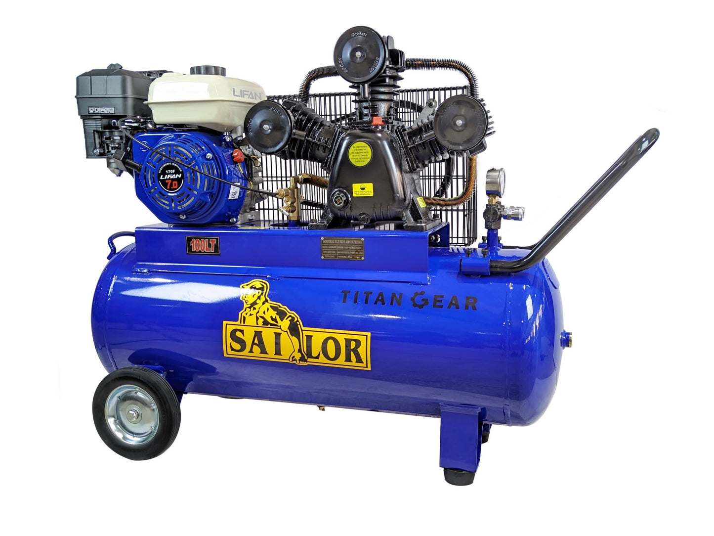 Titan Gear 100L 4-Stroke Engine Petrol Air Compressor