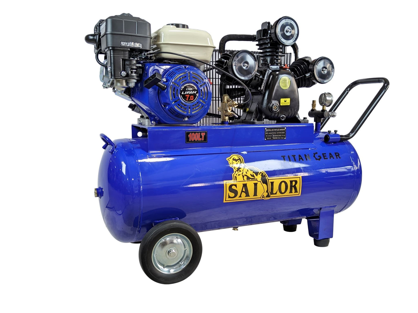 Titan Gear 100L 4-Stroke Engine Petrol Air Compressor
