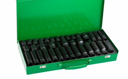 1/2 Inch Drive 10 Piece Comprehensive Standard and Impact Deep Socket Set 8 - 32mm
