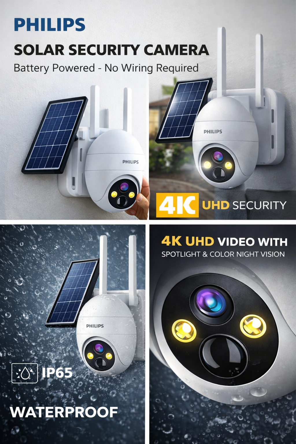 Philips 4K Solar Powered Outdoor Wireless CCTV Camera