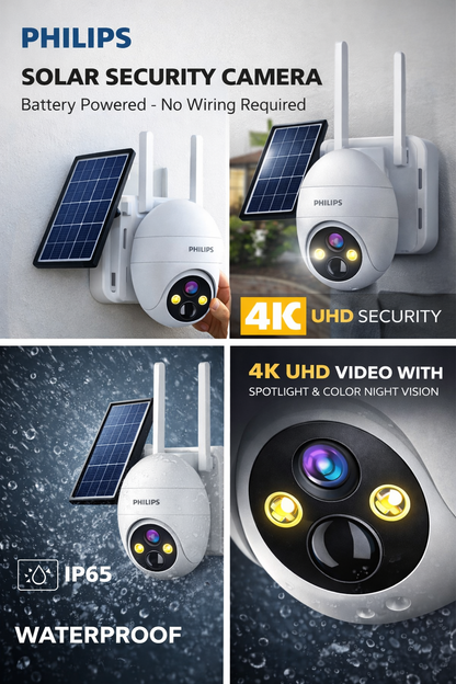 Philips 4K Solar Powered Outdoor Wireless CCTV Camera