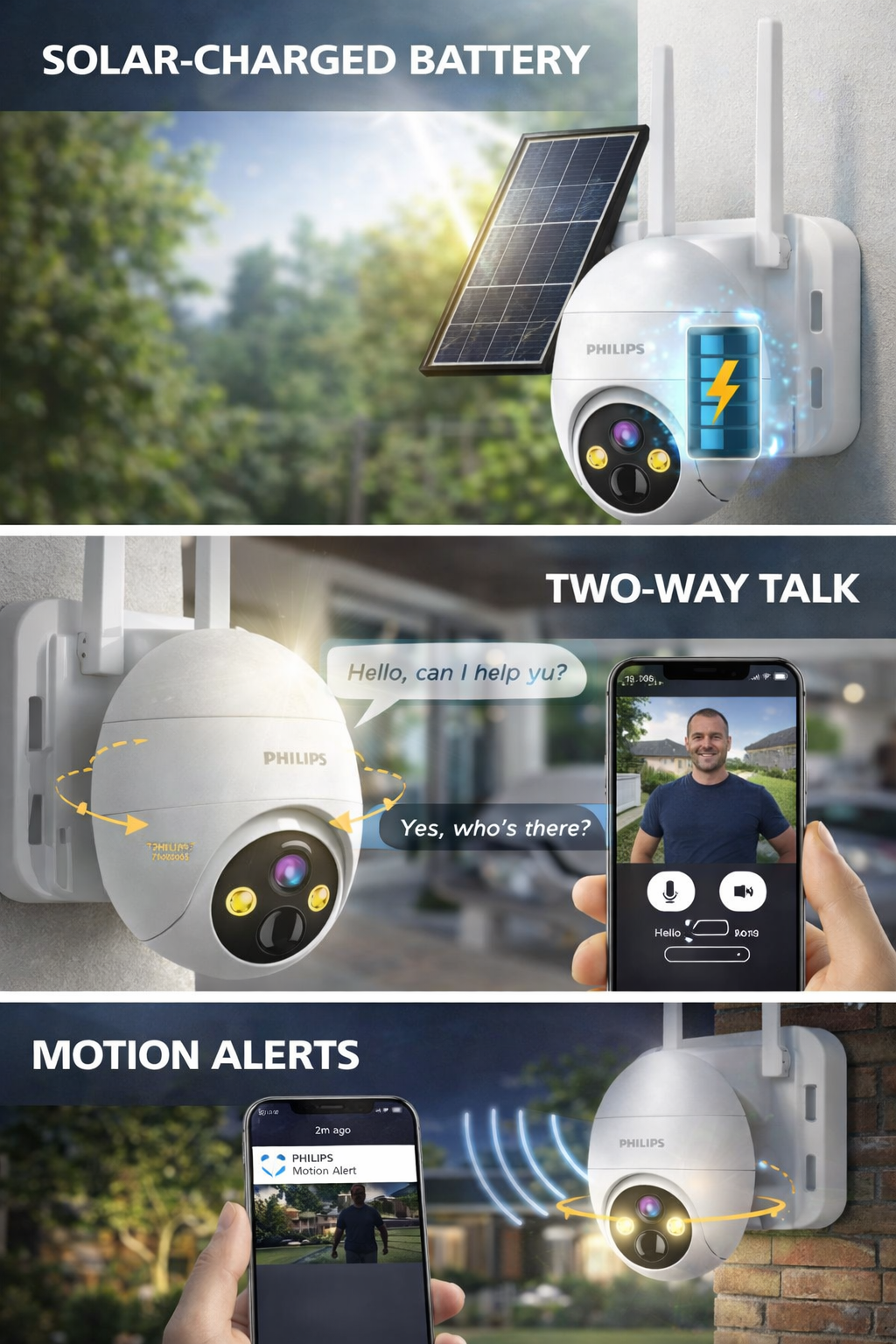 Philips 4K Solar Powered Outdoor Wireless CCTV Camera