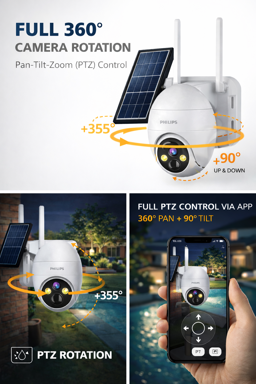 Philips 4K Solar Powered Outdoor Wireless CCTV Camera