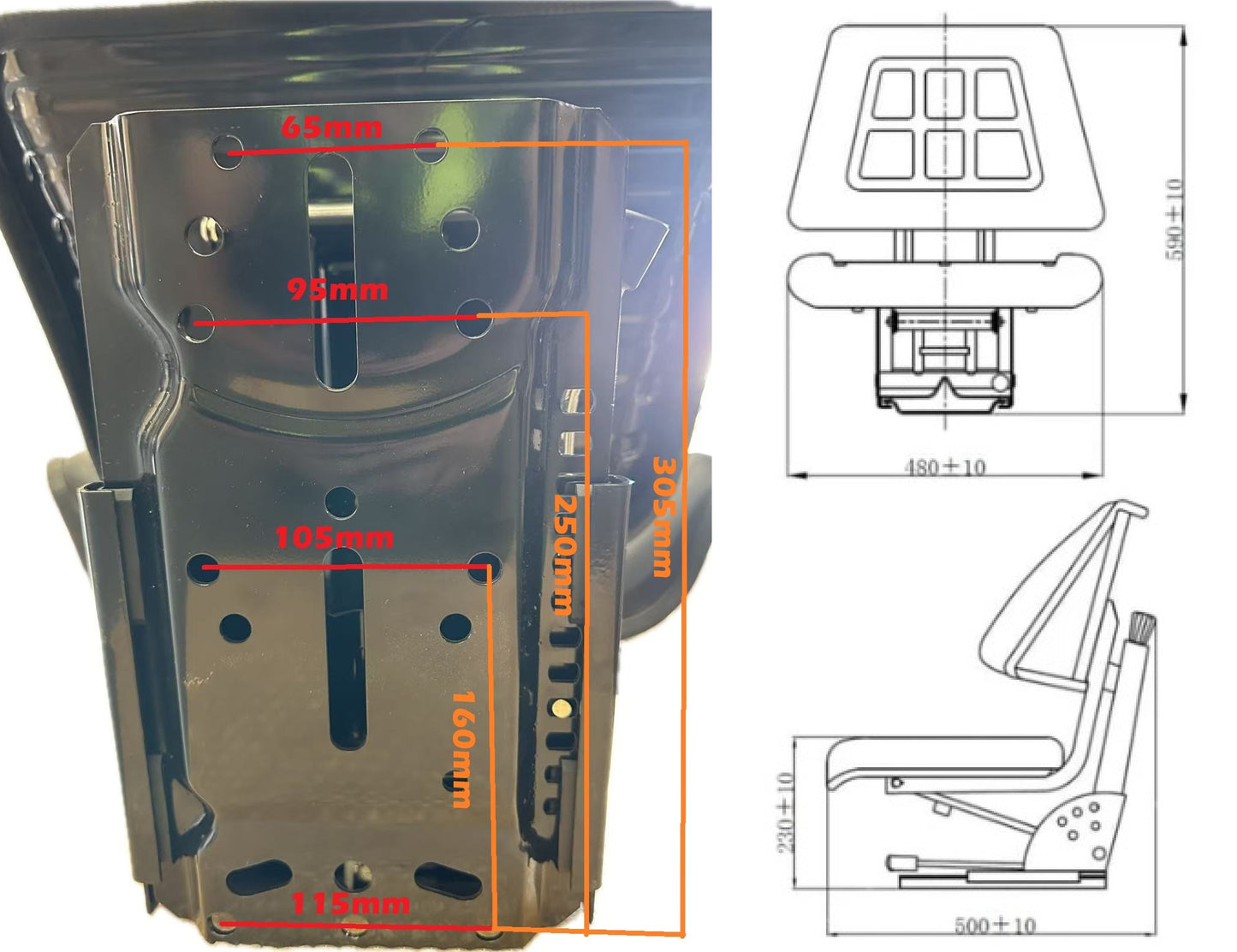 Suspension Forklift and Ride On Mower Seat