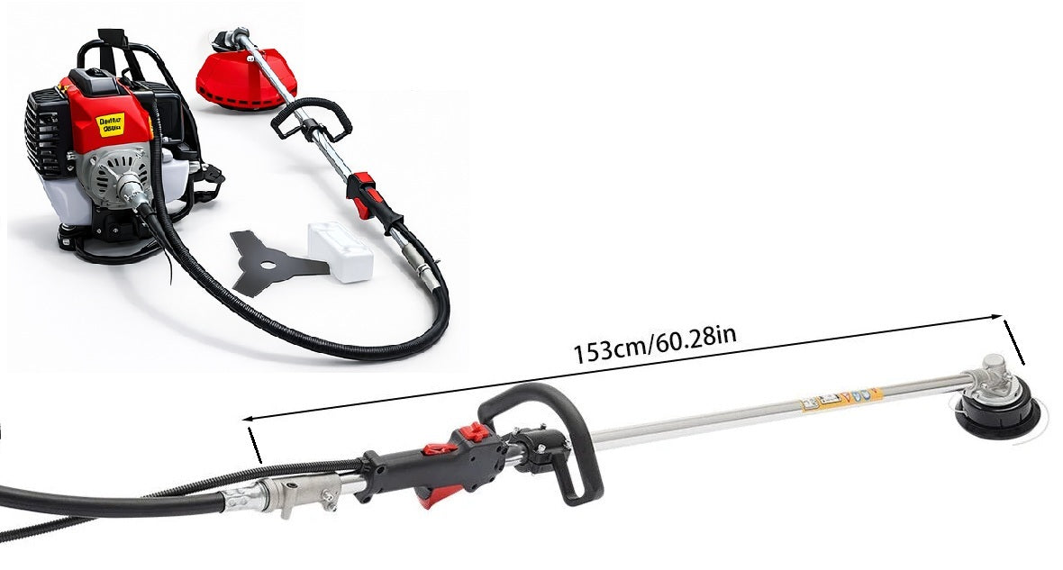 52cc 2-Stroke Petrol Backpack Line Trimmer 2-in-1