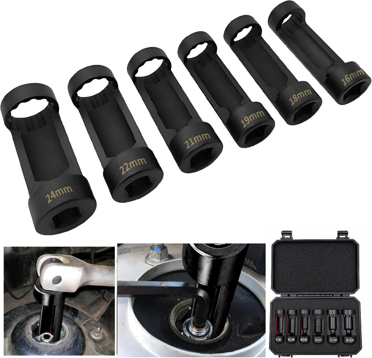 Suspension Strut Nut Socket Set - 6 Piece