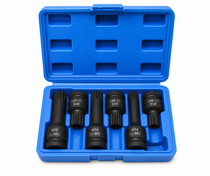 Multi Spline Impact Bit Socket Set 1/2 Inch Drive - 6 Piece