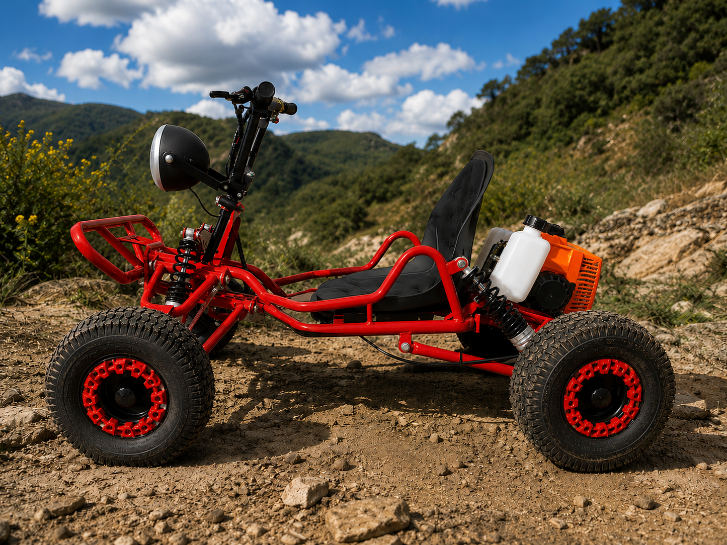 63cc 2-Stroke Off Road Go Kart - Red