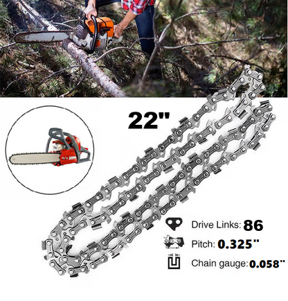 22" 0.325" Pitch 0.058" Gauge 86 Link Chainsaw Chain