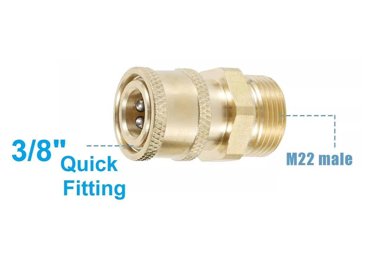 Pressure Washer Fitting Adapter M22 - 3/8 Inch Quick Connect