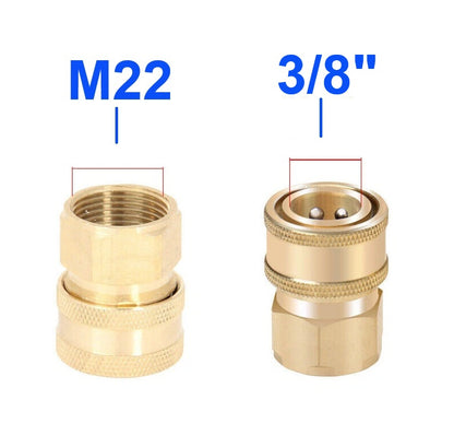 Pressure Washer Fitting Adapter Set M22 - 3/8 Inch Quick Connect
