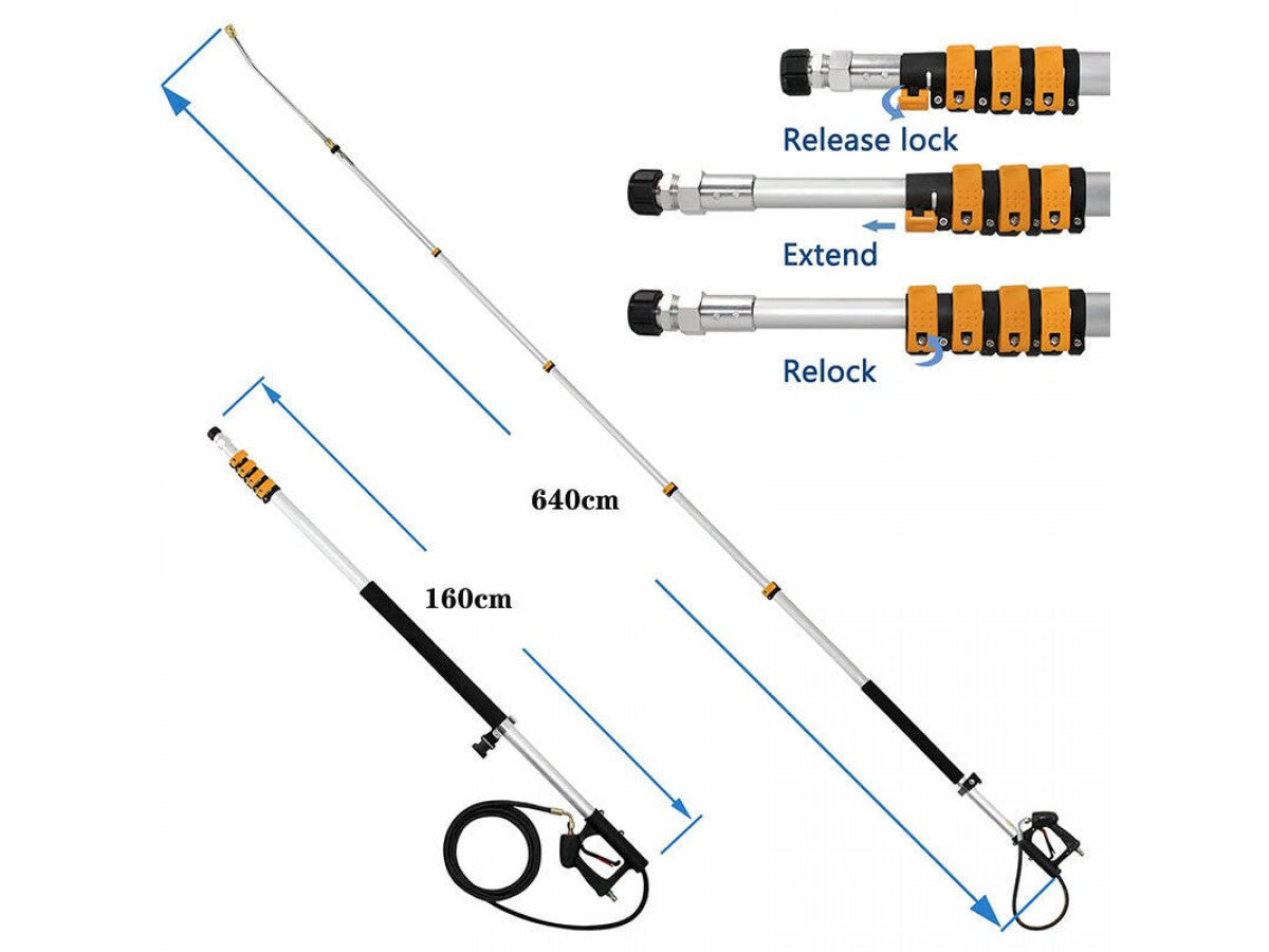 6.4m Pressure Washer Telescopic Wand Attachment