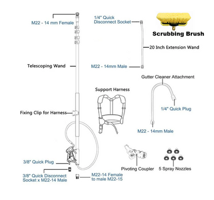 6.4m Pressure Washer Telescopic Wand Attachment