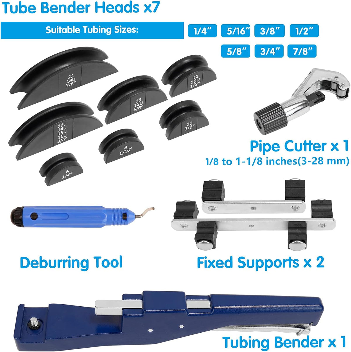 Ratchet Pipe Bender Kit - 13 Piece