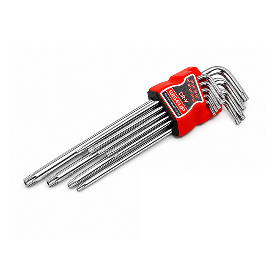 WISEUP Extra Long Tamperproof Torx Hex Key Set